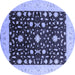Round Oriental Blue Traditional Rug, urb759blu