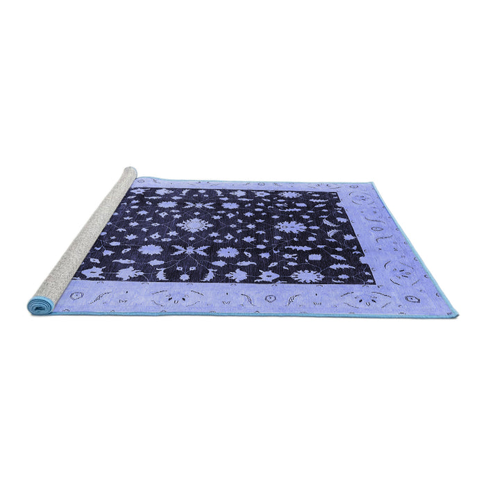 Sideview of Machine Washable Oriental Blue Traditional Rug, wshurb759blu