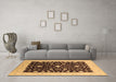 Machine Washable Oriental Brown Traditional Rug in a Living Room,, wshurb759brn