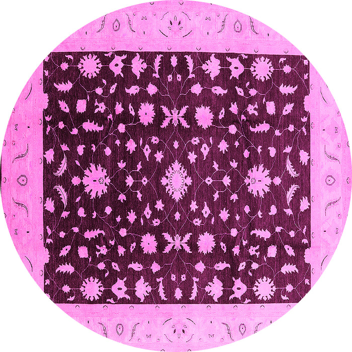 Round Oriental Pink Traditional Rug, urb759pnk