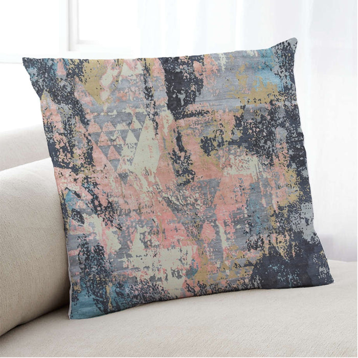 Lifestyle Image of Mid-Century Modern Urban Square Gray Throw Pillow, 18 inch by 18 inch, pwurb75