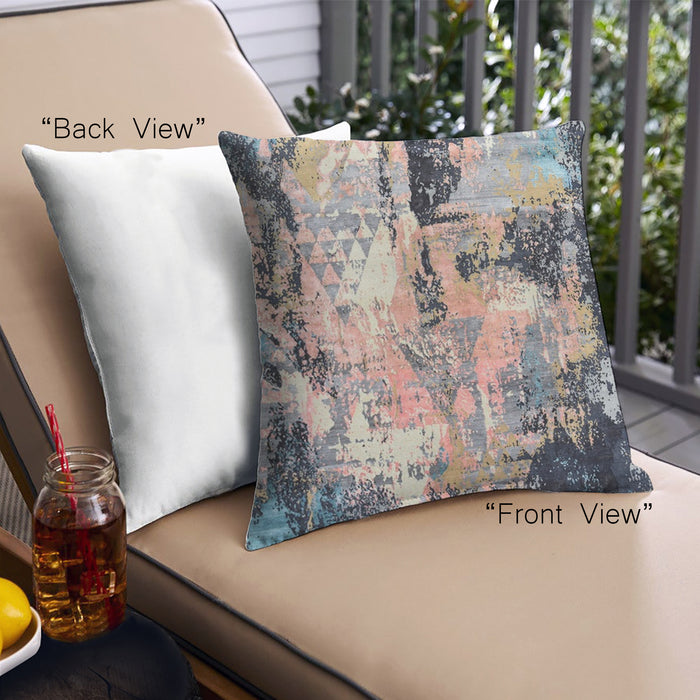 Front View of Mid-Century Modern Urban Square Gray Throw Pillow, 18 inch by 18 inch, pwurb75