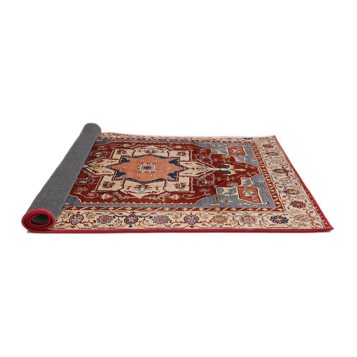 Sideview of Mid-Century Modern Fire Brick Red Persian Rug, urb760