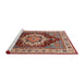 Sideview of Machine Washable Industrial Modern Fire Brick Red Rug, wshurb760