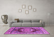 Machine Washable Persian Purple Traditional Area Rugs in a Living Room, wshurb760pur
