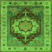 Square Persian Green Traditional Rug, urb760grn