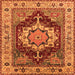 Square Machine Washable Persian Orange Traditional Area Rugs, wshurb760org