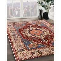 Mid-Century Modern Fire Brick Red Persian Rug, urb760
