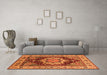 Machine Washable Persian Orange Traditional Area Rugs in a Living Room, wshurb760org