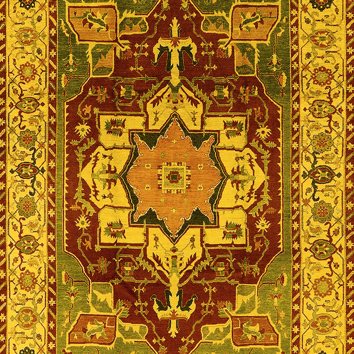 Machine Washable Persian Yellow Traditional Rug, wshurb760yw