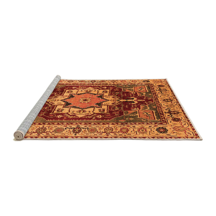 Sideview of Machine Washable Persian Orange Traditional Area Rugs, wshurb760org