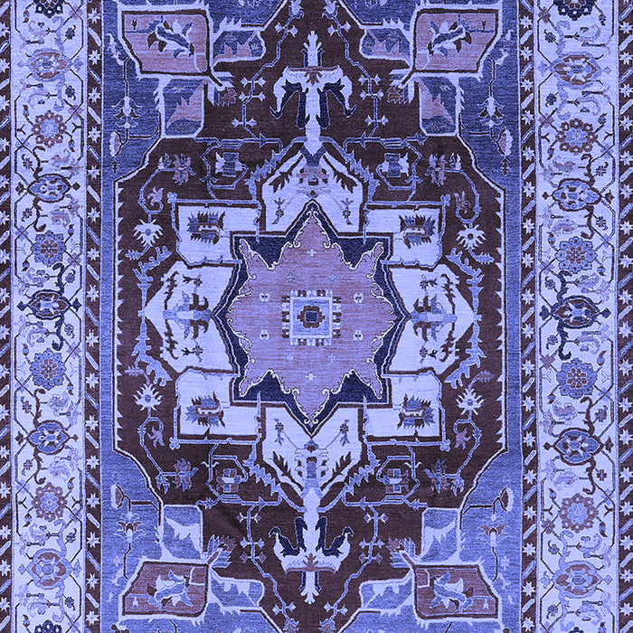 Machine Washable Persian Blue Traditional Rug, wshurb760blu