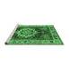 Sideview of Machine Washable Persian Emerald Green Traditional Area Rugs, wshurb760emgrn