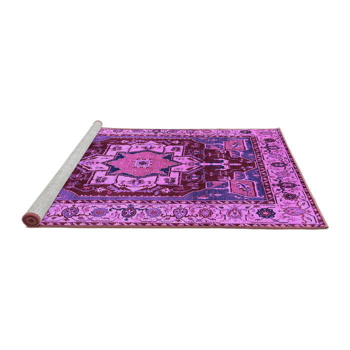 Sideview of Machine Washable Persian Purple Traditional Area Rugs, wshurb760pur