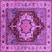 Square Machine Washable Persian Purple Traditional Area Rugs, wshurb760pur