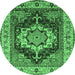 Round Persian Emerald Green Traditional Rug, urb760emgrn