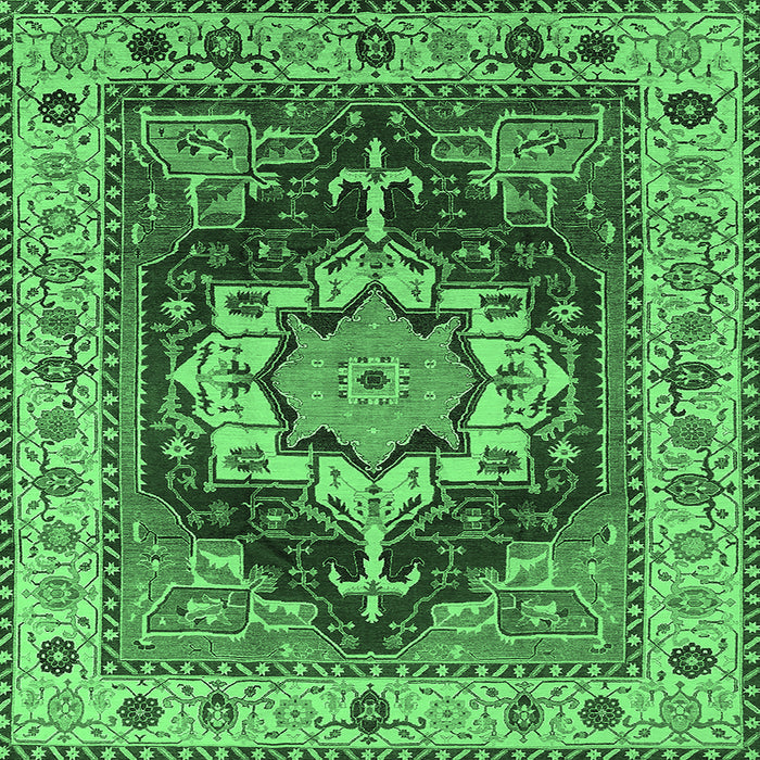 Square Persian Emerald Green Traditional Rug, urb760emgrn