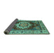 Sideview of Persian Turquoise Traditional Rug, urb760turq