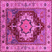 Square Machine Washable Persian Pink Traditional Rug, wshurb760pnk