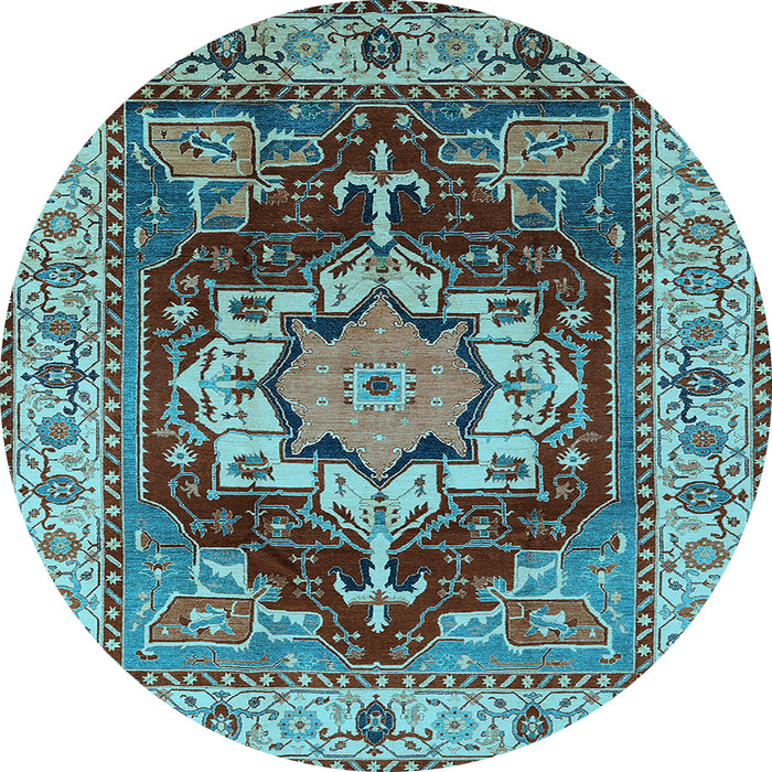 Round Persian Light Blue Traditional Rug, urb760lblu