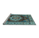 Sideview of Machine Washable Persian Light Blue Traditional Rug, wshurb760lblu