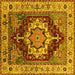 Square Persian Yellow Traditional Rug, urb760yw
