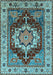 Machine Washable Persian Light Blue Traditional Rug, wshurb760lblu