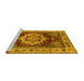 Sideview of Machine Washable Persian Yellow Traditional Rug, wshurb760yw