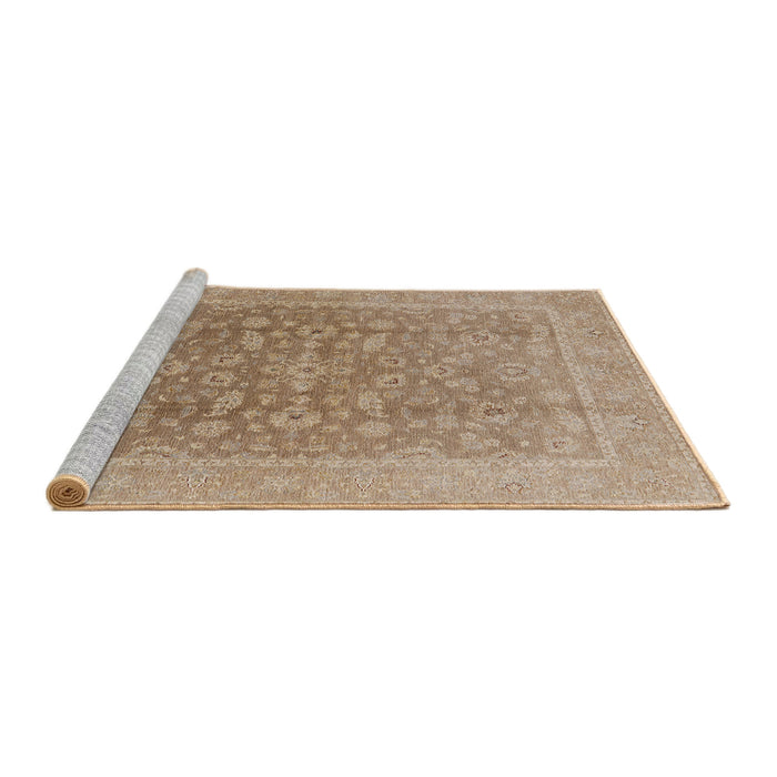 Sideview of Machine Washable Industrial Modern Copper Brown Rug, wshurb761