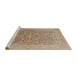 Sideview of Machine Washable Industrial Modern Copper Brown Rug, wshurb761