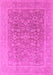 Machine Washable Oriental Pink Traditional Rug, wshurb761pnk