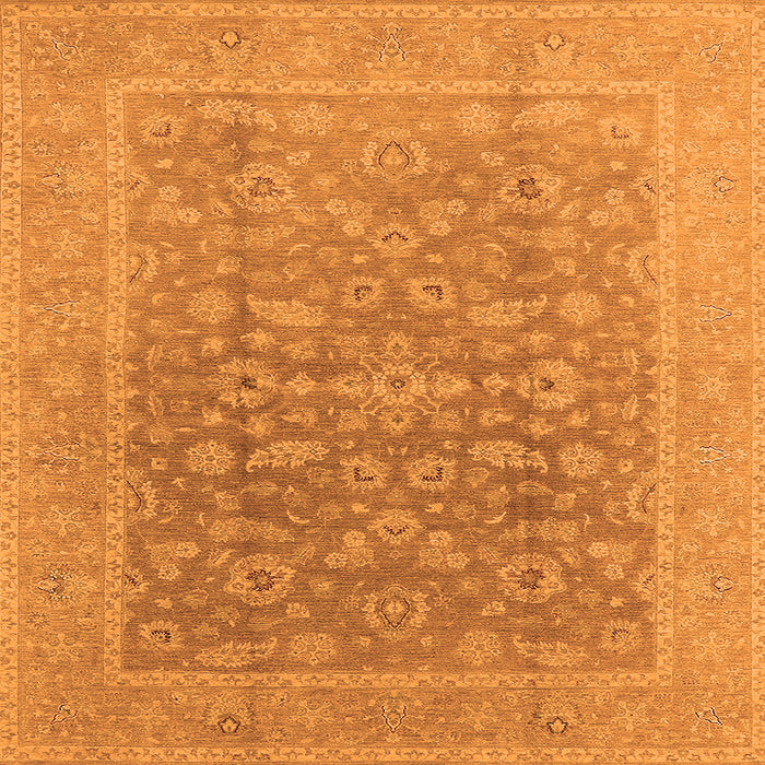 Square Oriental Orange Traditional Rug, urb761org