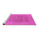 Sideview of Machine Washable Oriental Pink Traditional Rug, wshurb761pnk