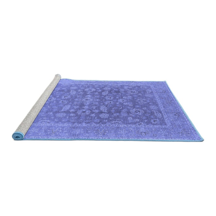 Sideview of Machine Washable Oriental Blue Traditional Rug, wshurb761blu