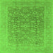 Square Oriental Green Traditional Rug, urb761grn