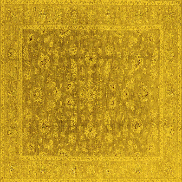 Square Oriental Yellow Traditional Rug, urb761yw