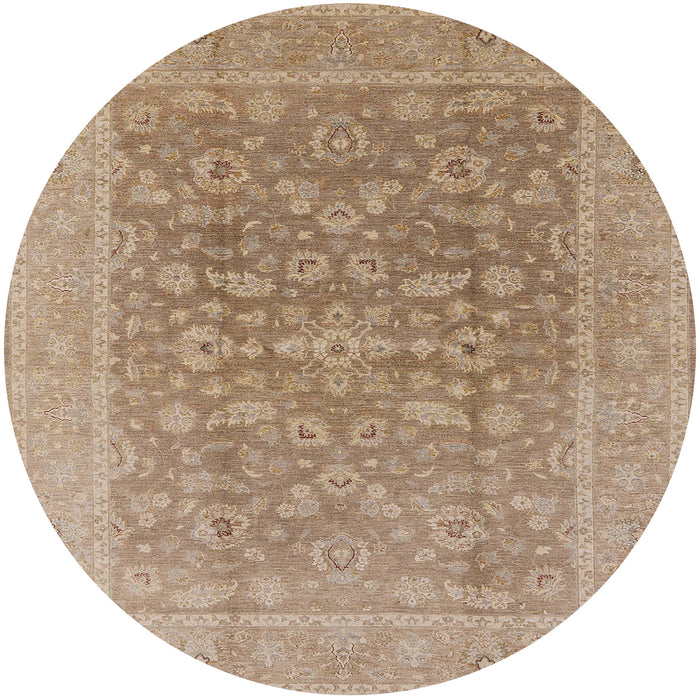Round Machine Washable Industrial Modern Copper Brown Rug, wshurb761