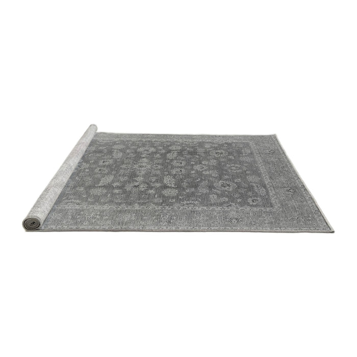 Sideview of Machine Washable Oriental Gray Traditional Rug, wshurb761gry