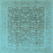 Square Oriental Light Blue Traditional Rug, urb761lblu