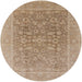 Round Mid-Century Modern Copper Brown Oriental Rug, urb761