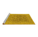 Sideview of Machine Washable Oriental Yellow Traditional Rug, wshurb761yw