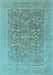 Oriental Light Blue Traditional Rug, urb761lblu