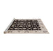 Sideview of Machine Washable Industrial Modern Desert Sand Beige Rug, wshurb762