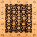 Square Machine Washable Oriental Orange Traditional Area Rugs, wshurb762org