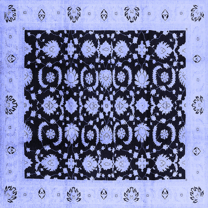 Square Oriental Blue Traditional Rug, urb762blu