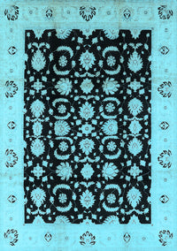 Oriental Light Blue Traditional Rug, urb762lblu