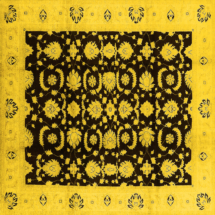 Square Oriental Yellow Traditional Rug, urb762yw
