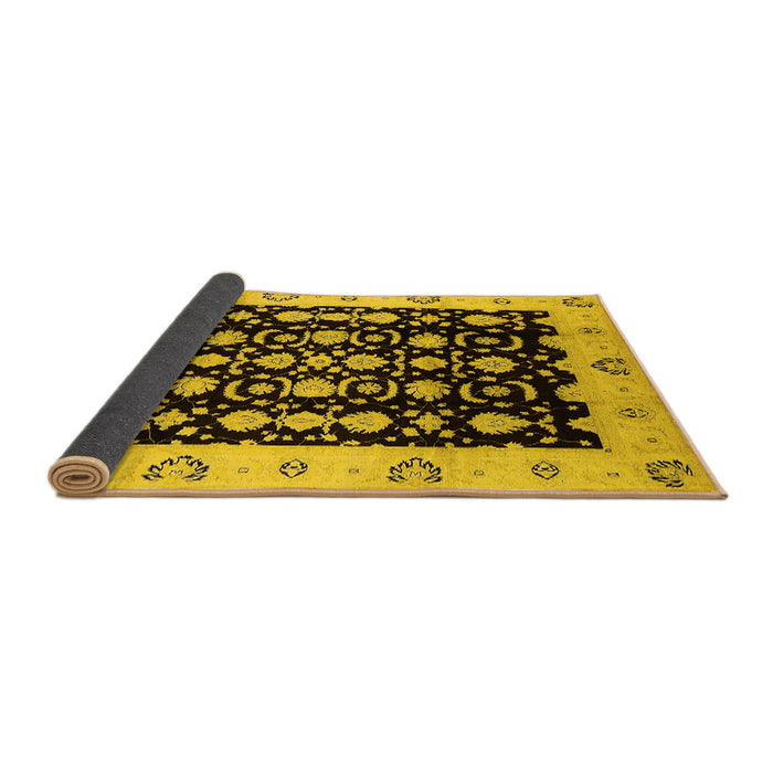 Sideview of Oriental Yellow Traditional Rug, urb762yw