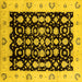 Square Machine Washable Oriental Yellow Traditional Rug, wshurb762yw