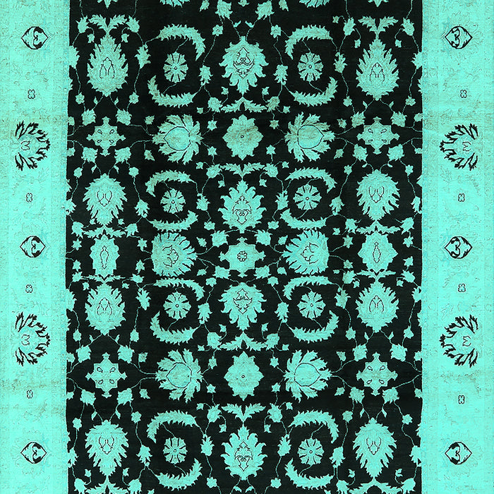 Machine Washable Oriental Turquoise Traditional Area Rugs, wshurb762turq